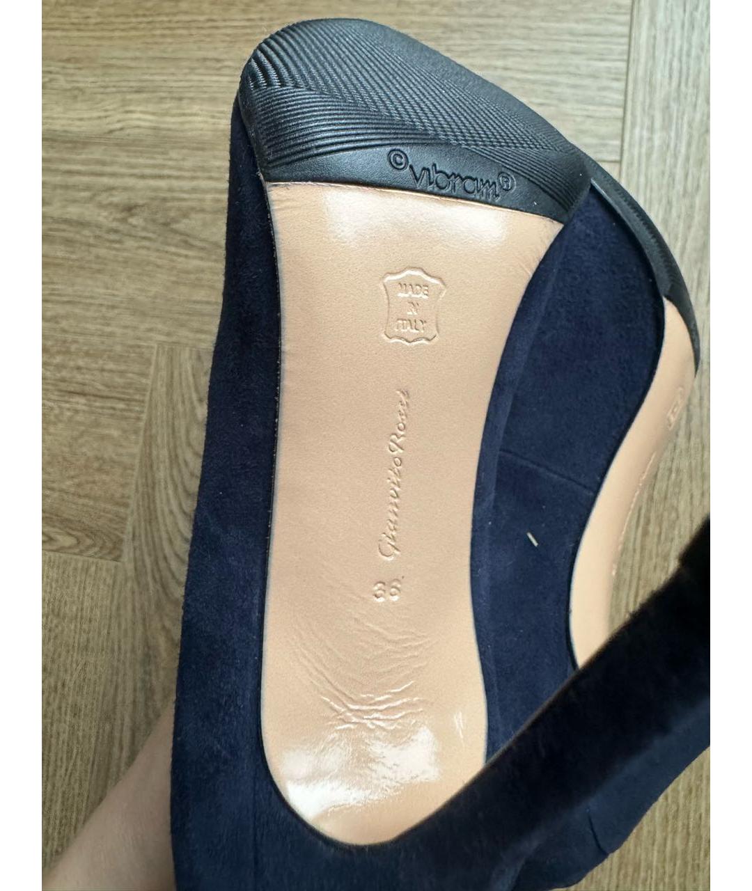 GIANVITO ROSSI Синие замшевые туфли, фото 6