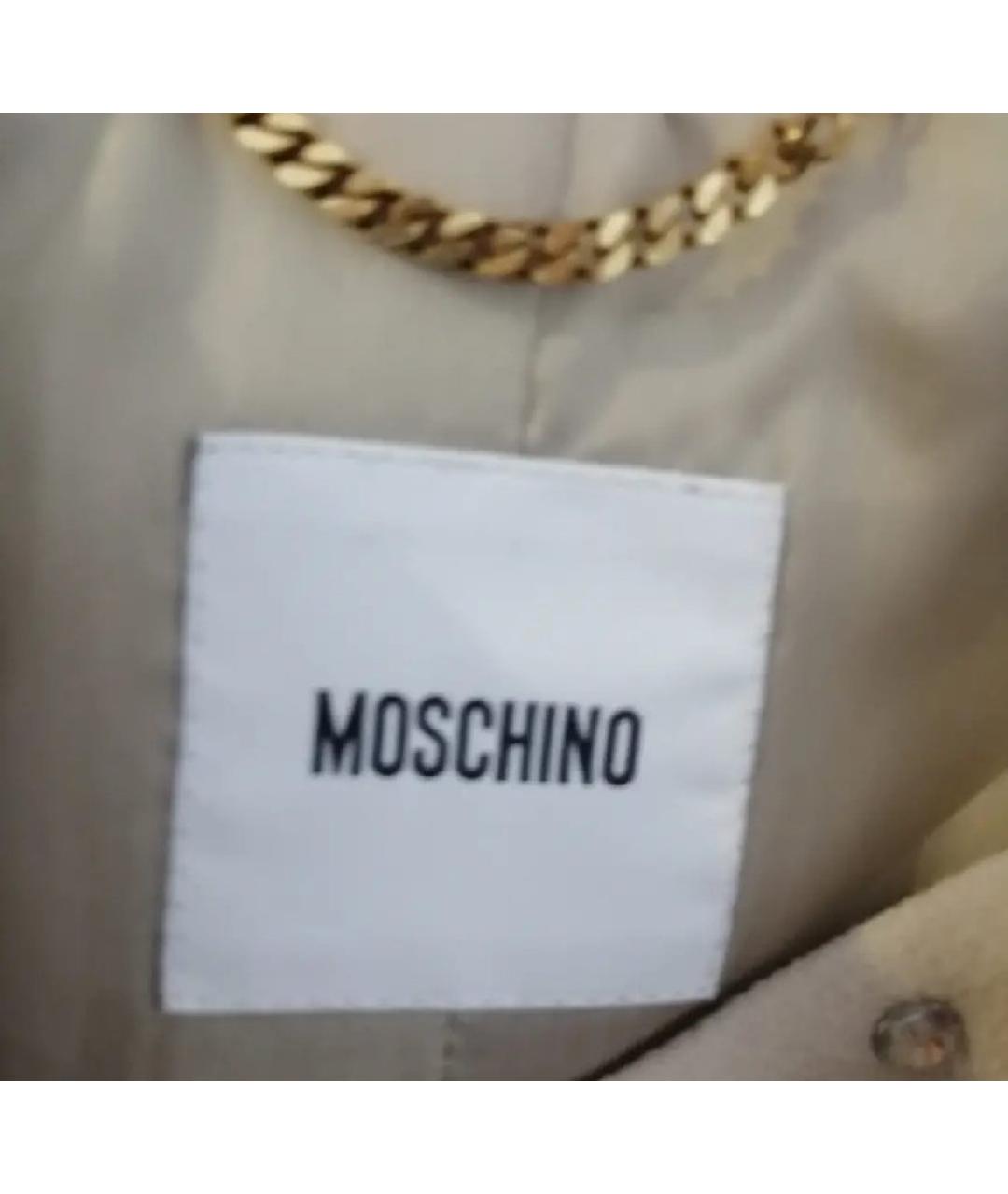 MOSCHINO Бежевое шерстяное пальто, фото 4