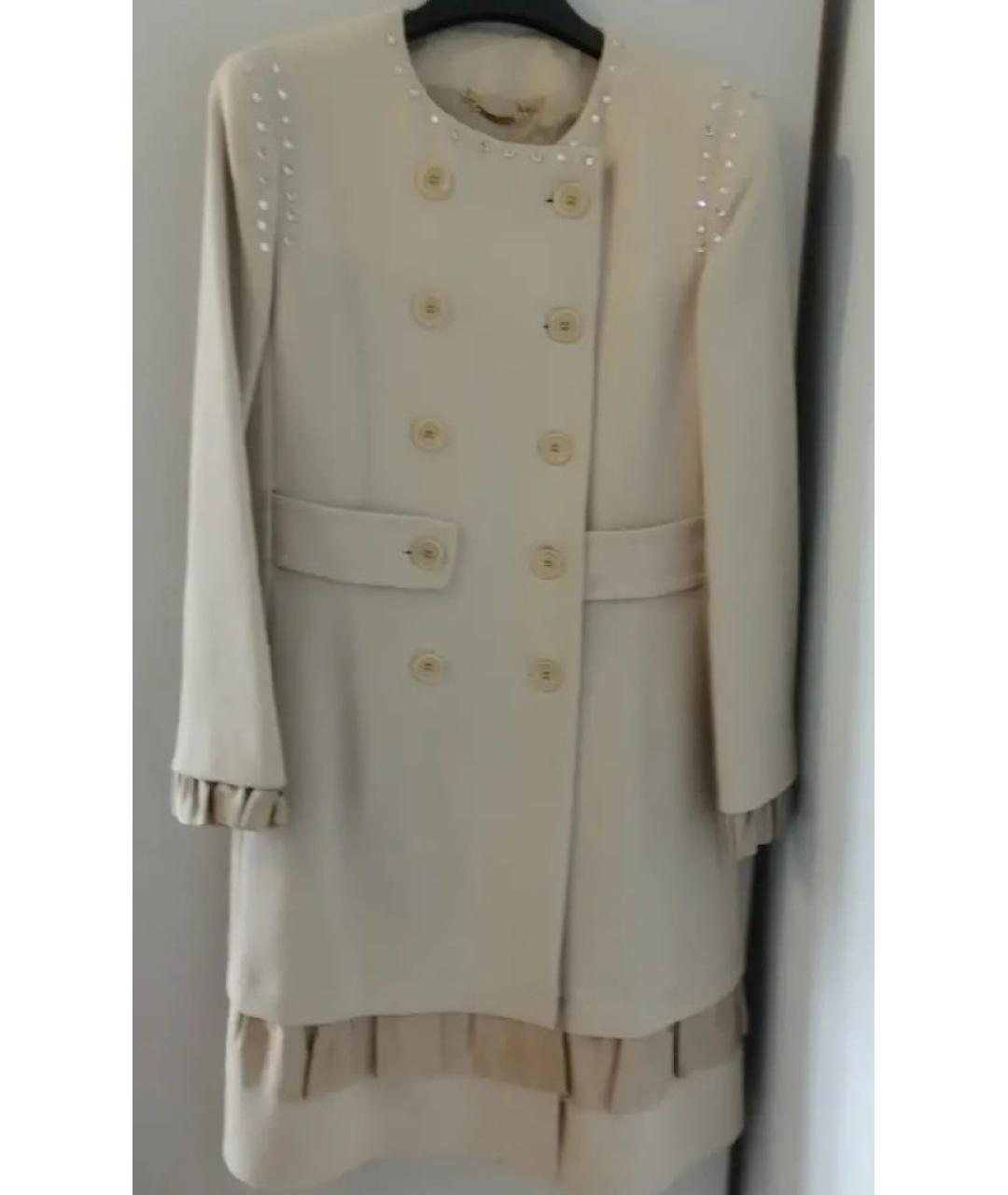 MOSCHINO Бежевое шерстяное пальто, фото 7