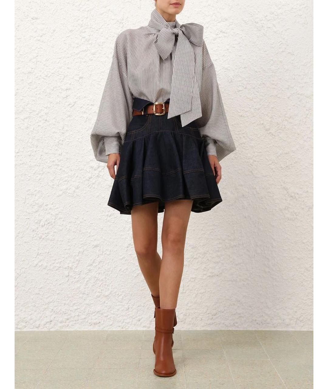 ZIMMERMANN Серая хлопковая блузы, фото 2