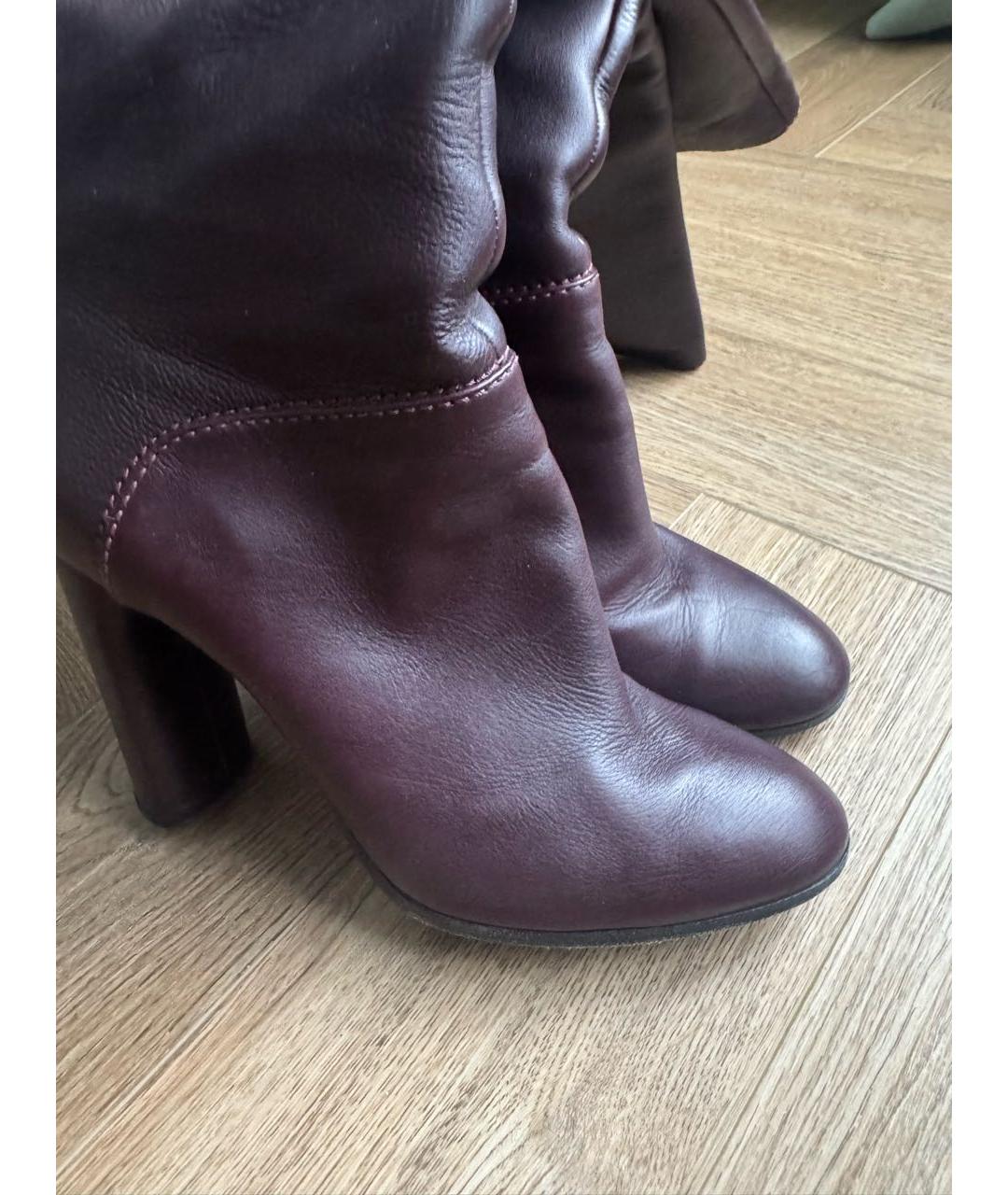 CASADEI Бордовые кожаные сапоги, фото 3