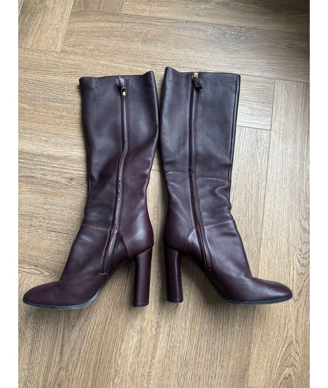 CASADEI Бордовые кожаные сапоги, фото 6