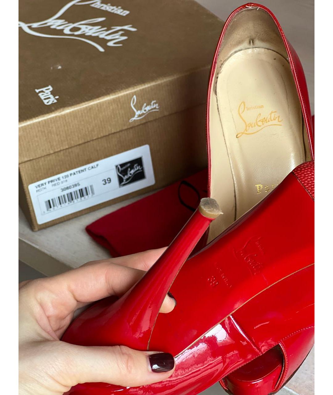 CHRISTIAN LOUBOUTIN Красные кожаные туфли, фото 4