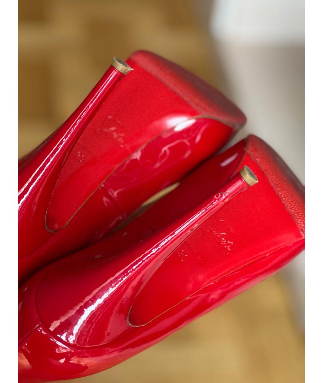 CHRISTIAN LOUBOUTIN Красные кожаные туфли, фото 6