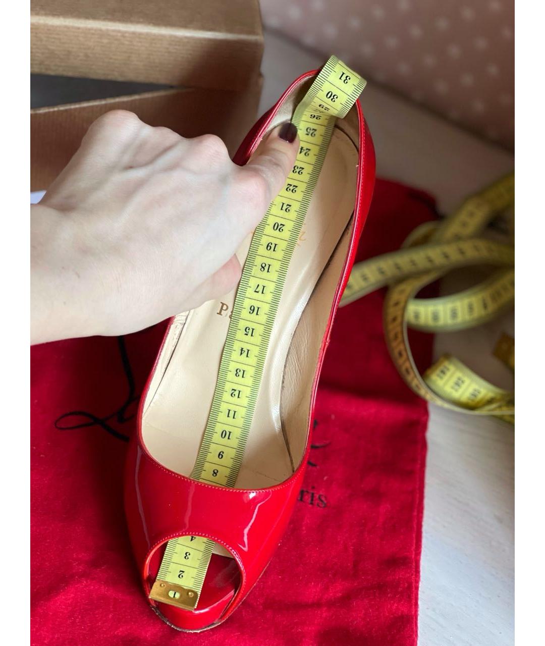 CHRISTIAN LOUBOUTIN Красные кожаные туфли, фото 7