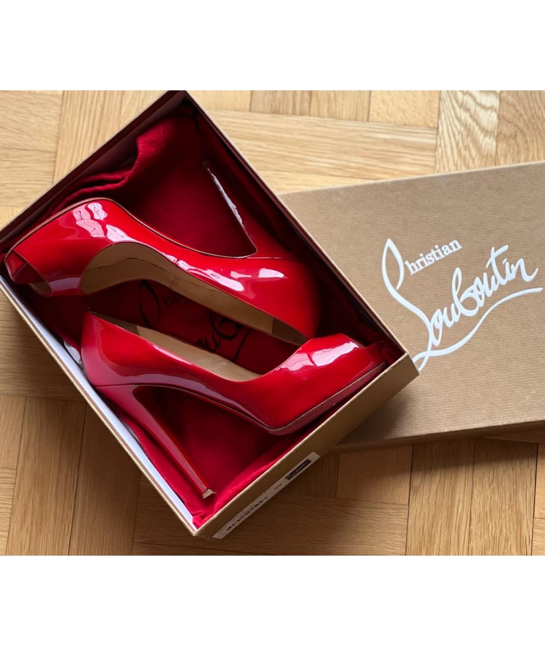 CHRISTIAN LOUBOUTIN Красные кожаные туфли, фото 2