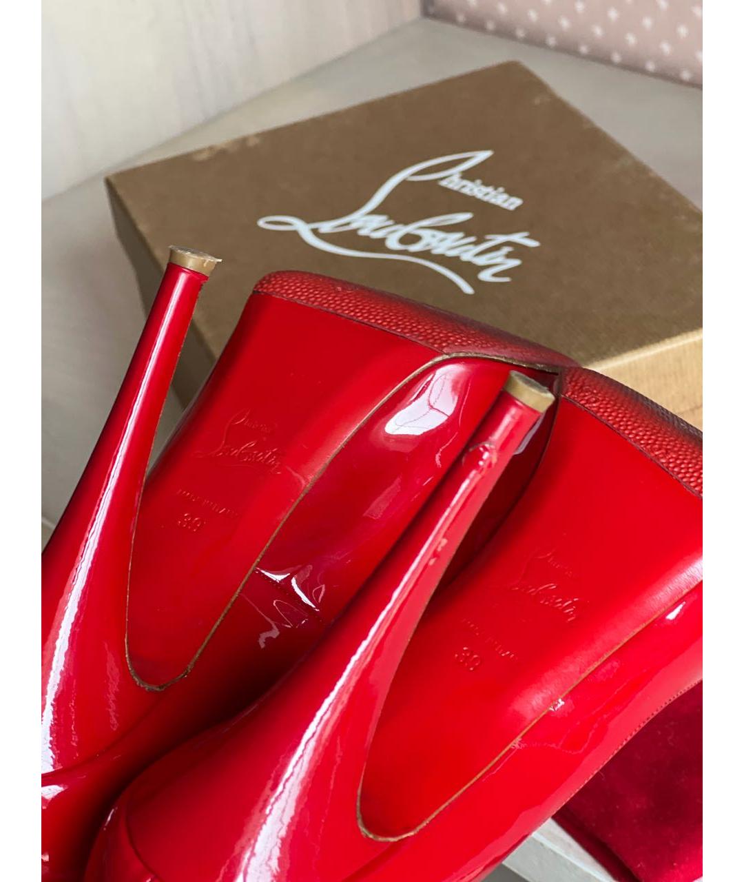CHRISTIAN LOUBOUTIN Красные кожаные туфли, фото 5