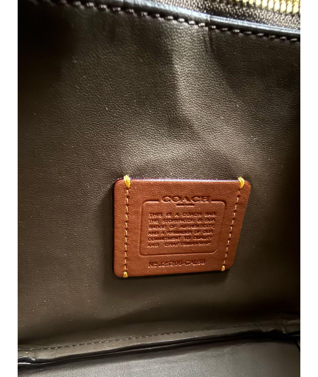 COACH Антрацитовая кожаная сумка через плечо, фото 6