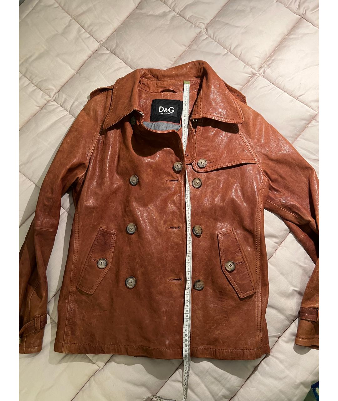 DOLCE&GABBANA Коричневая кожаная куртка, фото 5