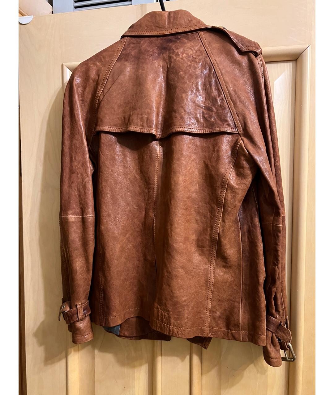 DOLCE&GABBANA Коричневая кожаная куртка, фото 2