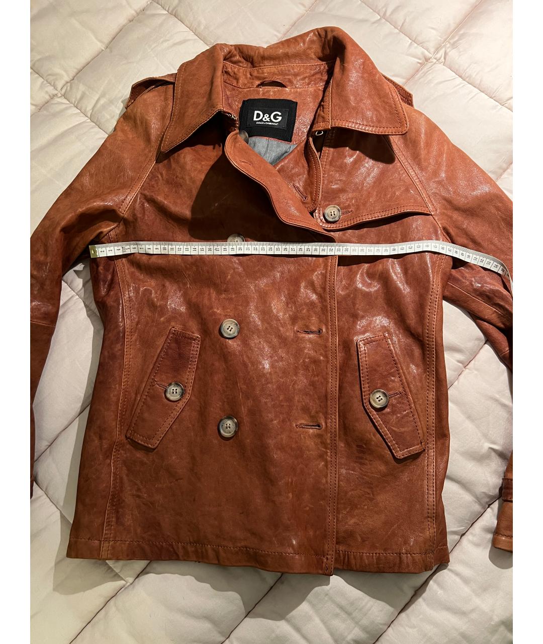 DOLCE&GABBANA Коричневая кожаная куртка, фото 6