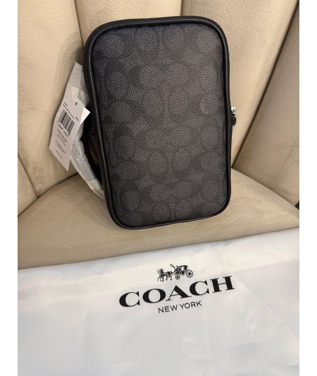 COACH Антрацитовая сумка на плечо, фото 2