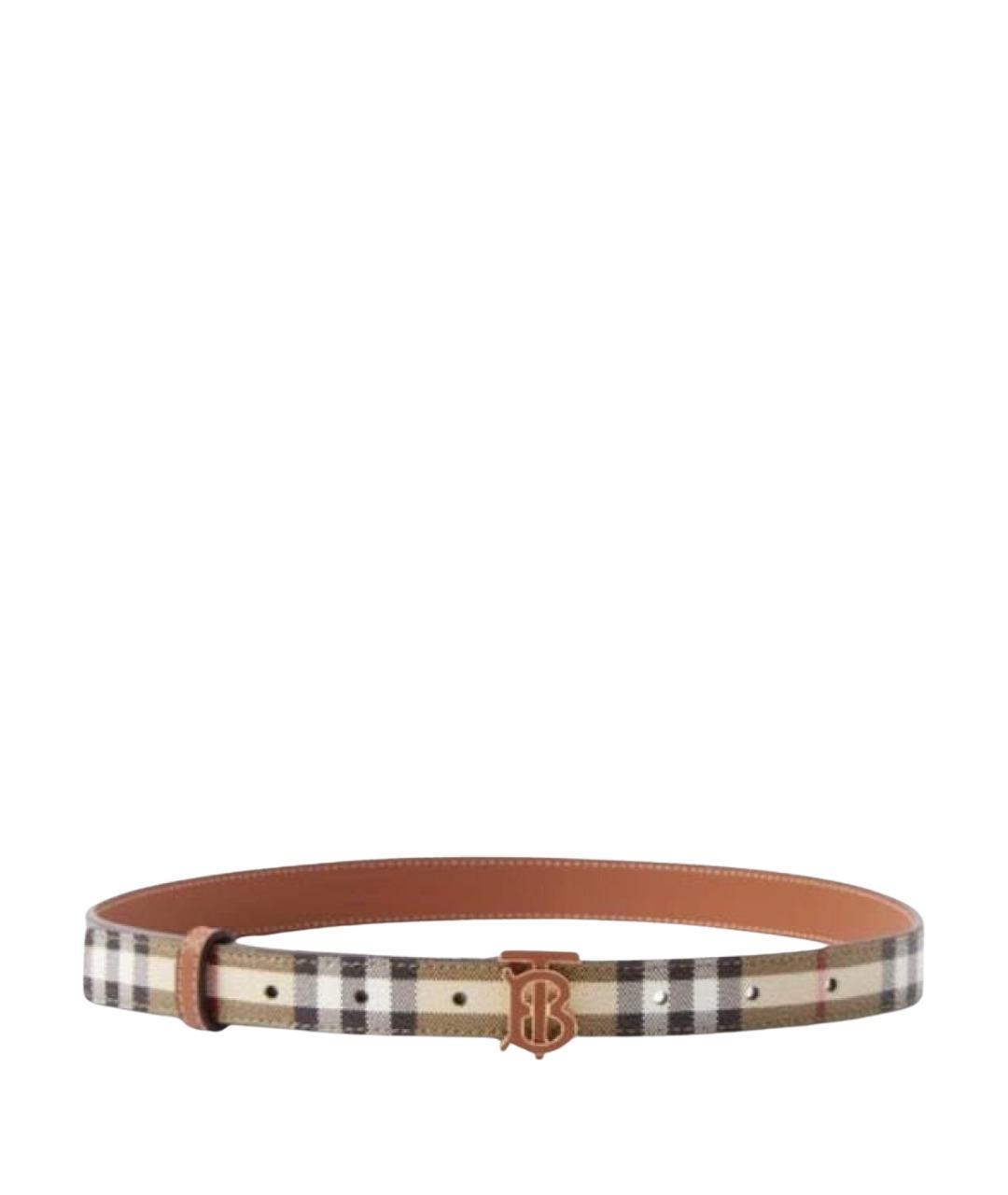 BURBERRY Коричневый кожаный ремень, фото 1