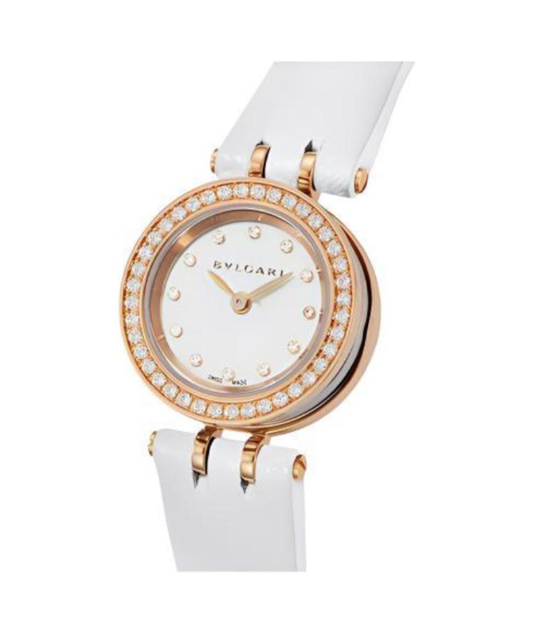 BVLGARI Белые часы из розового золота, фото 2