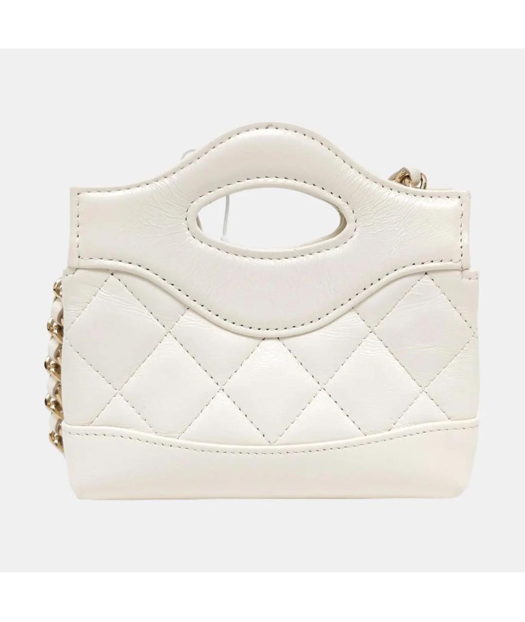 CHANEL Белая кожаная сумка тоут, фото 4