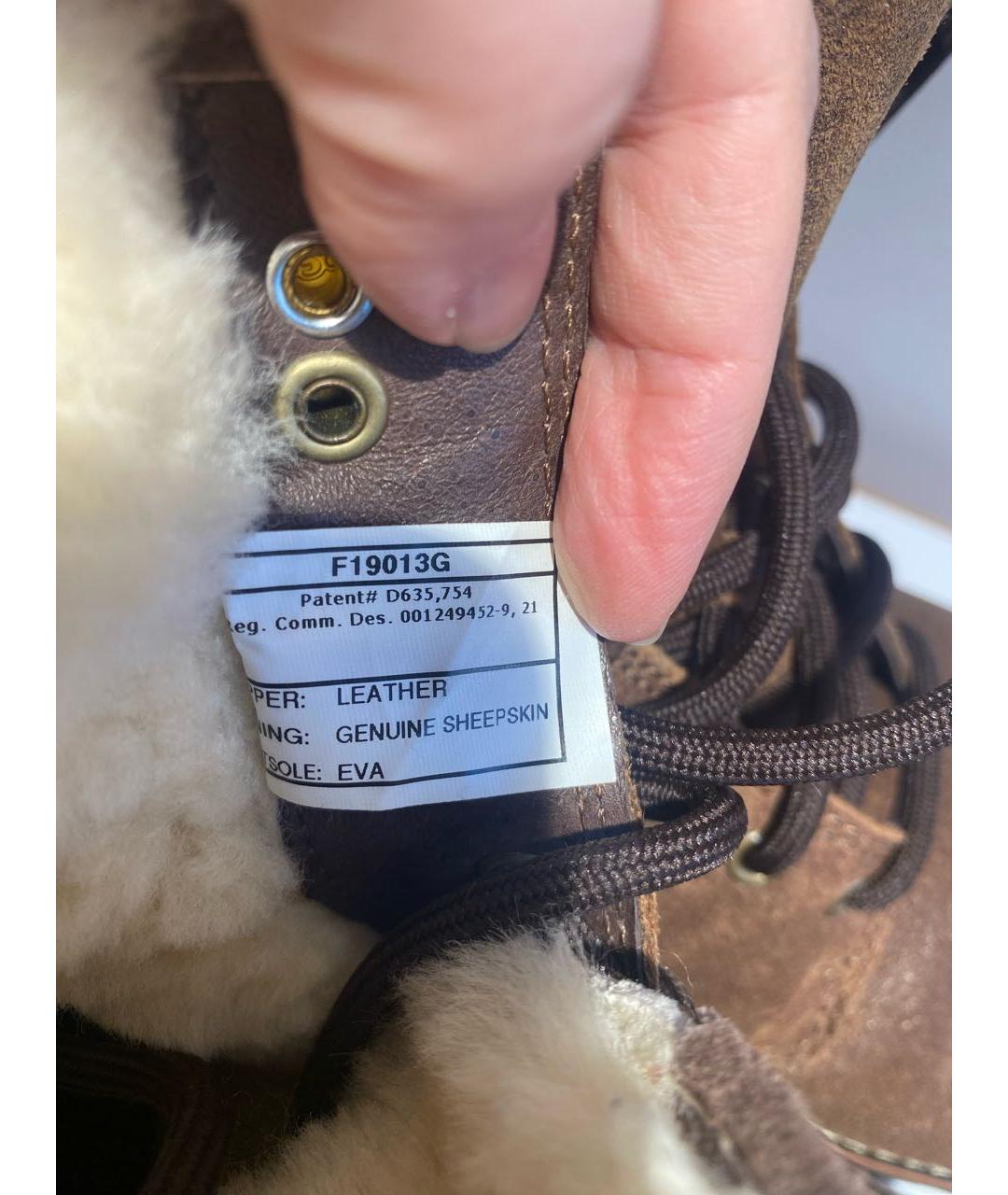 UGG AUSTRALIA Коричневые кожаные высокие ботинки, фото 7