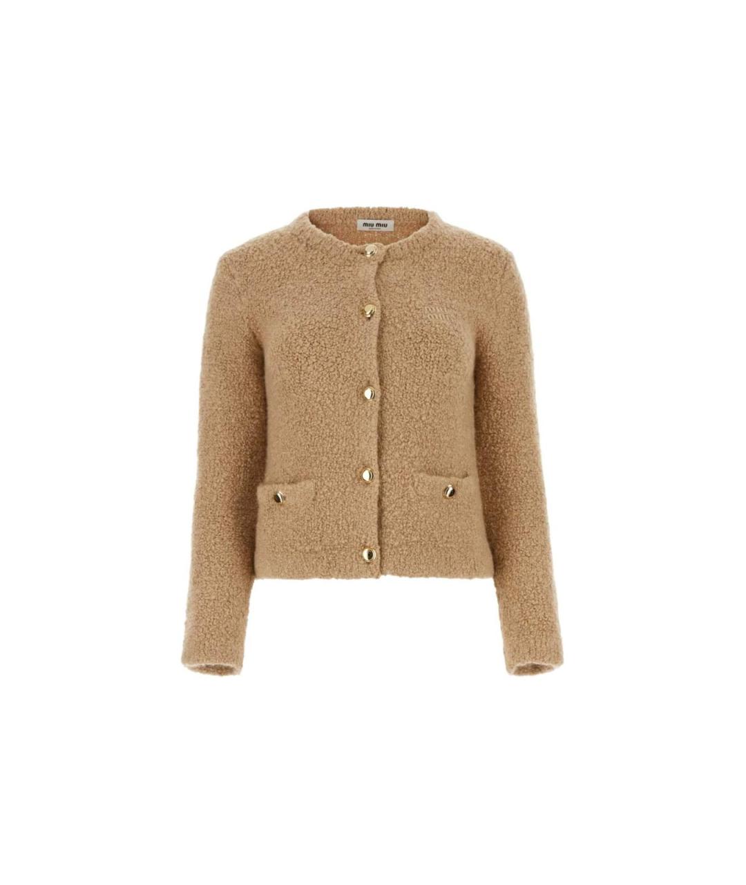 MIU MIU Коричневый кашемировый кардиган, фото 5
