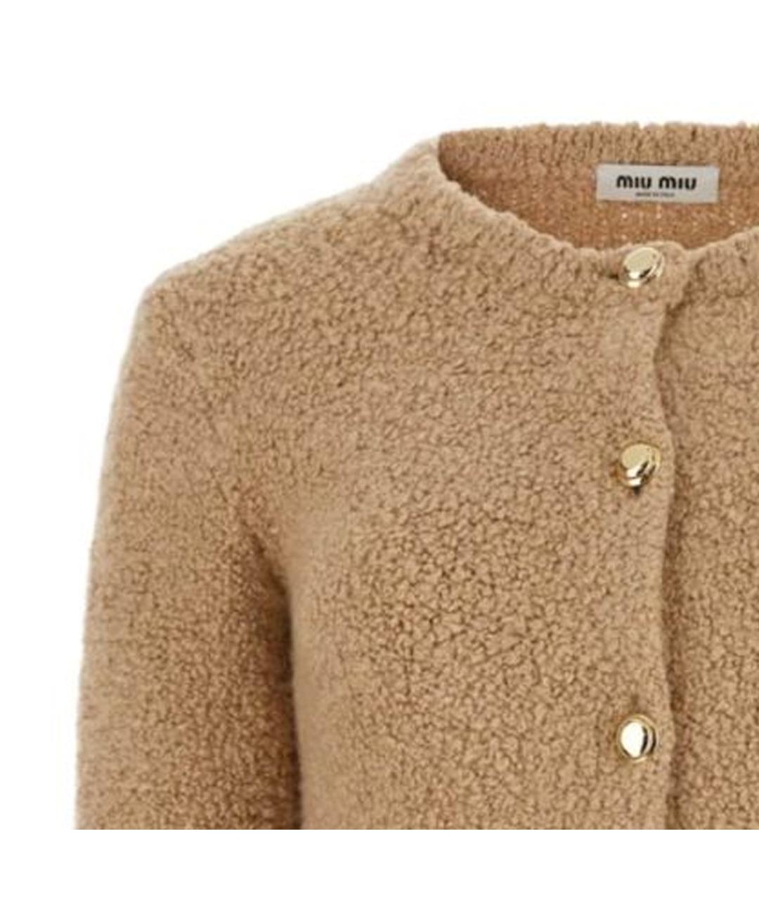 MIU MIU Коричневый кашемировый кардиган, фото 3