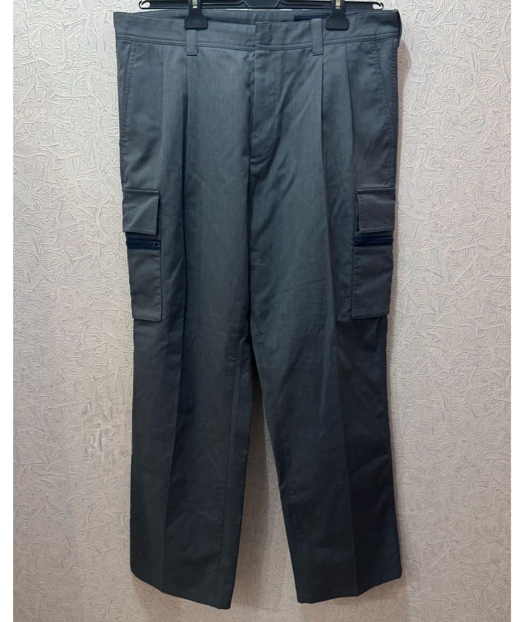 LOUIS VUITTON Серые хлопковые повседневные брюки, фото 3