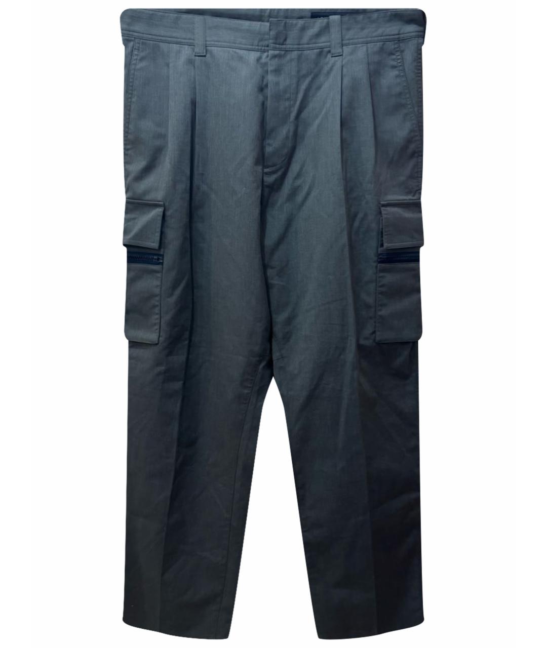 LOUIS VUITTON Серые хлопковые повседневные брюки, фото 1