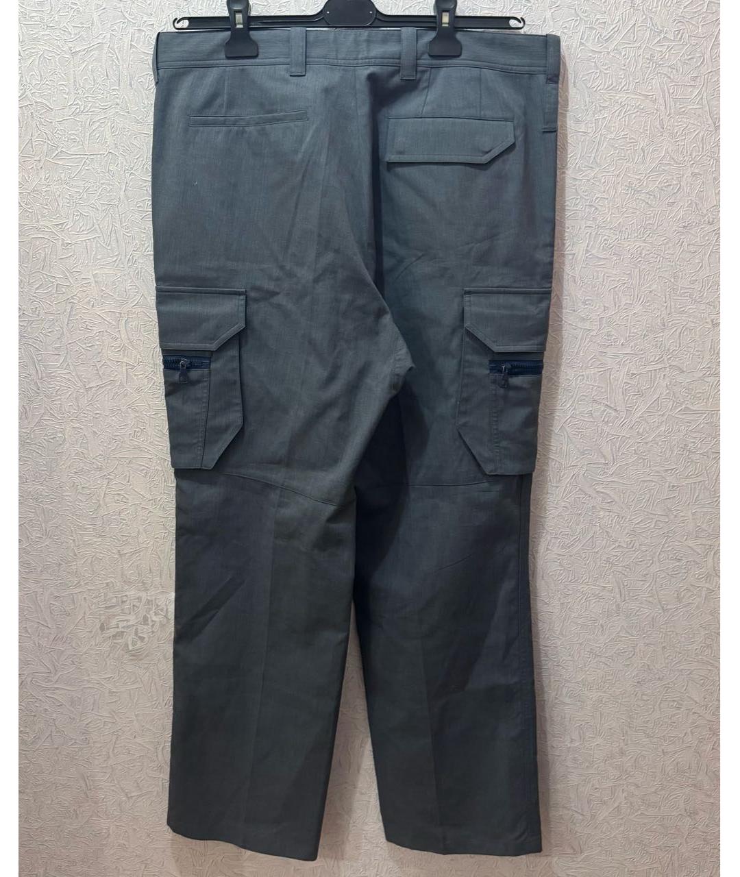 LOUIS VUITTON Серые хлопковые повседневные брюки, фото 2
