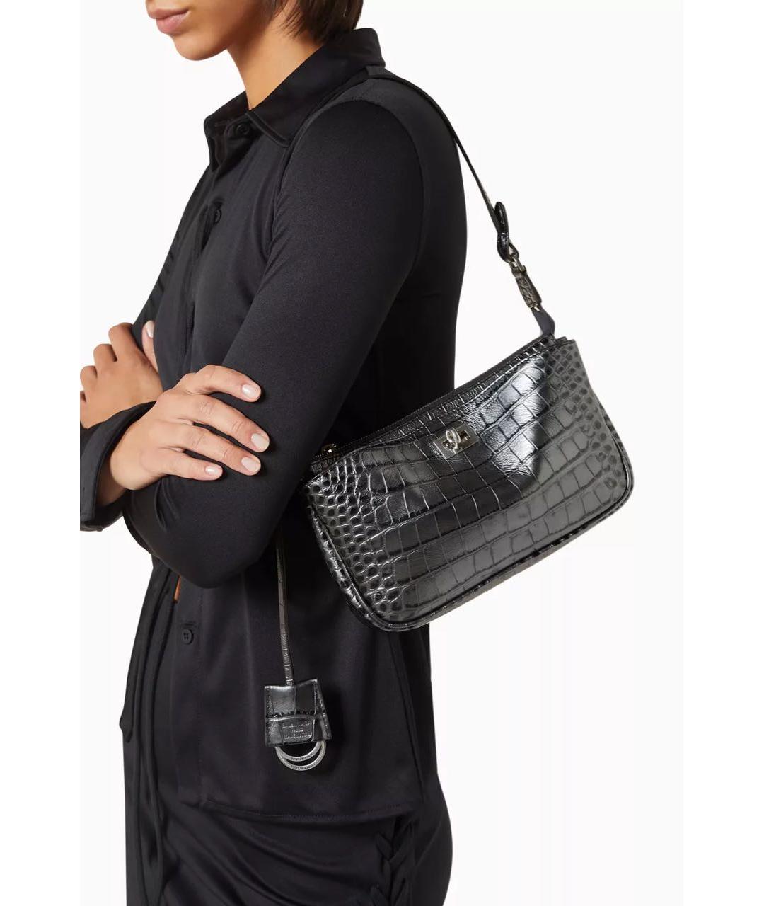 BALENCIAGA Антрацитовая кожаная сумка с короткими ручками, фото 2