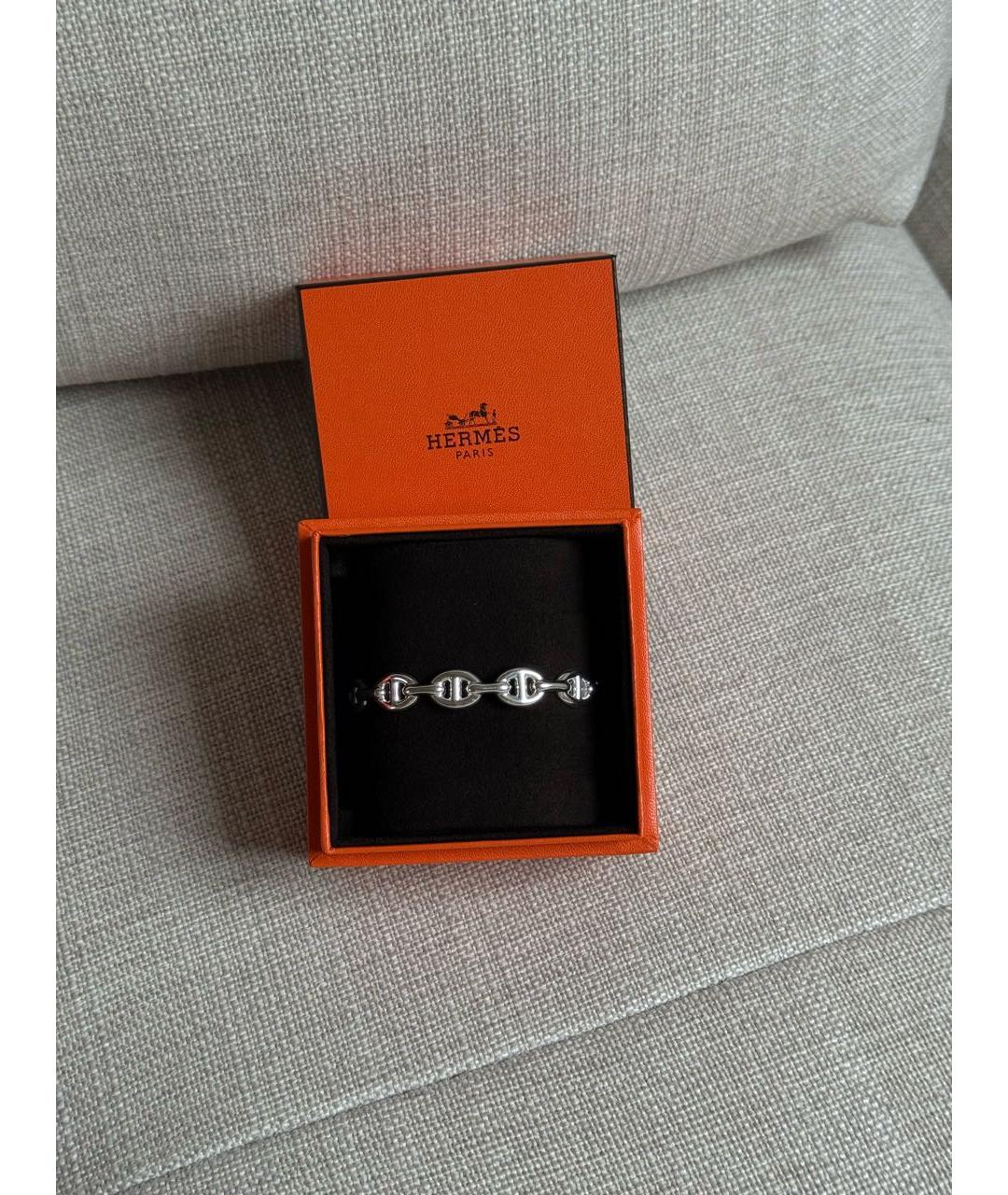 HERMES Серебрянный серебряный браслет, фото 3