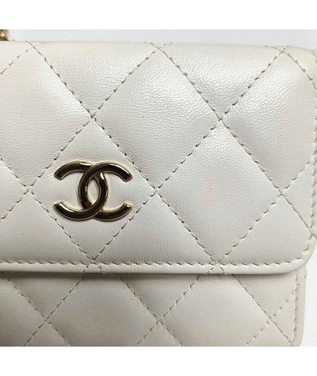 CHANEL Бежевая кожаная сумка через плечо, фото 7