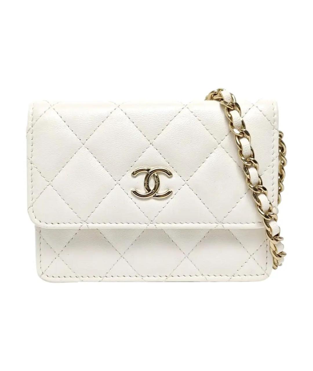 CHANEL Бежевая кожаная сумка через плечо, фото 9