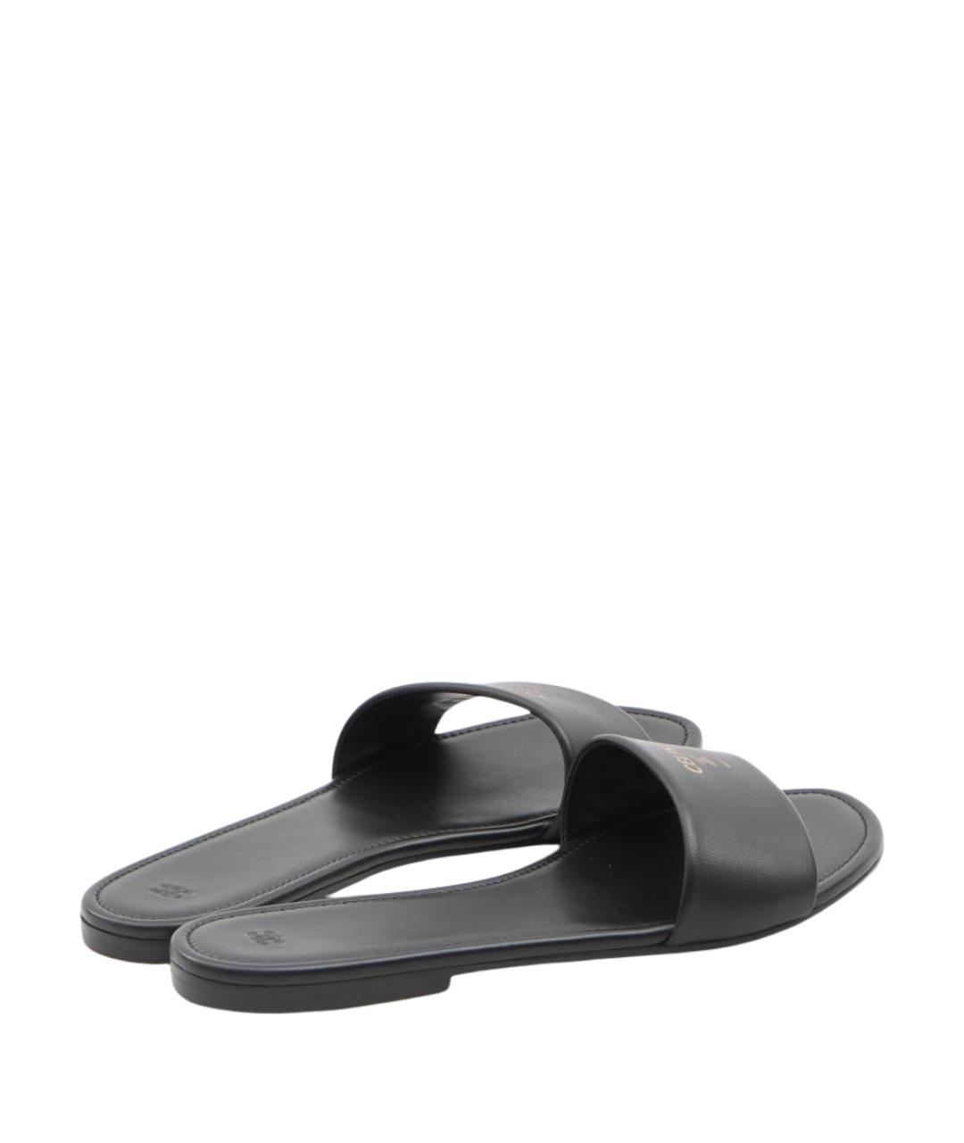 CELINE Черные кожаные шлепанцы, фото 3