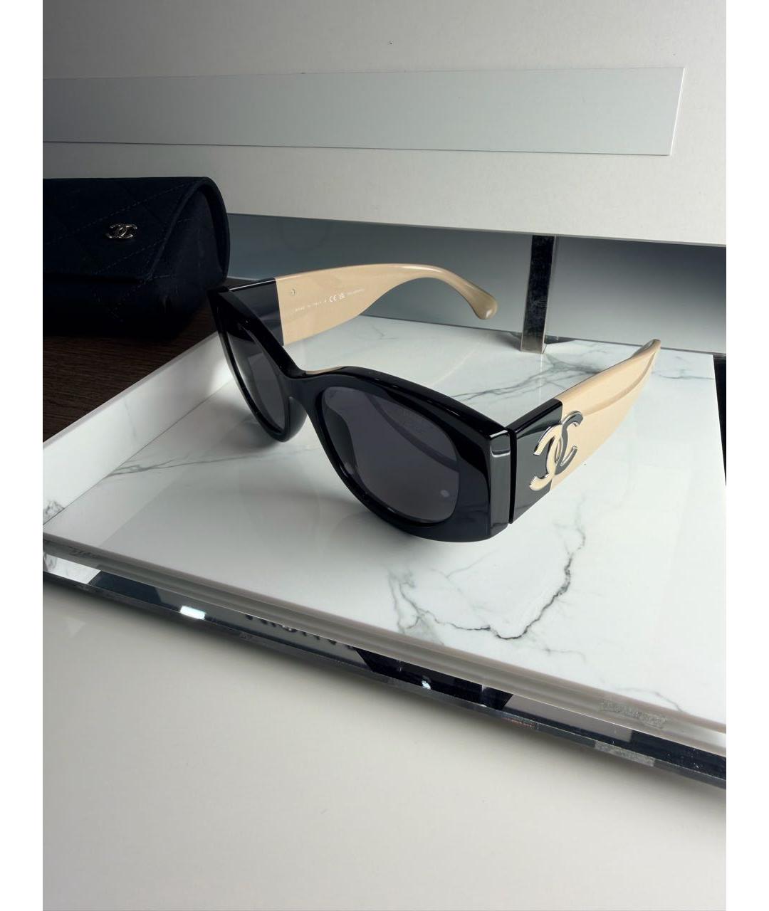 CHANEL Черные пластиковые солнцезащитные очки, фото 5