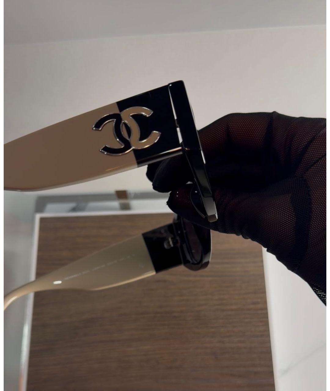 CHANEL Черные пластиковые солнцезащитные очки, фото 8