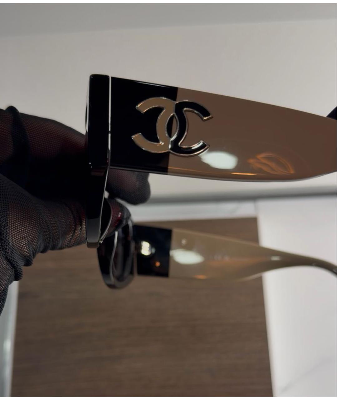 CHANEL Черные пластиковые солнцезащитные очки, фото 7