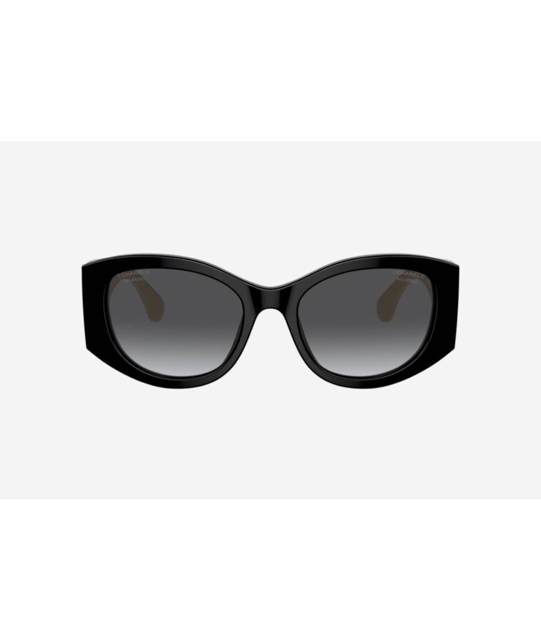 CHANEL Черные пластиковые солнцезащитные очки, фото 2
