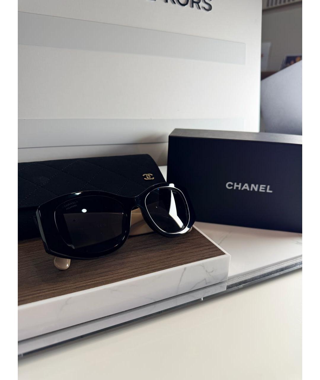 CHANEL Черные пластиковые солнцезащитные очки, фото 6