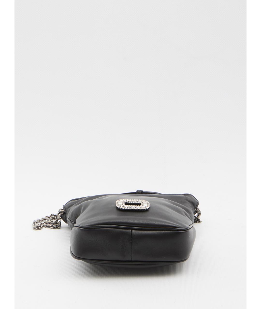 ROGER VIVIER Черная кожаная сумка через плечо, фото 3