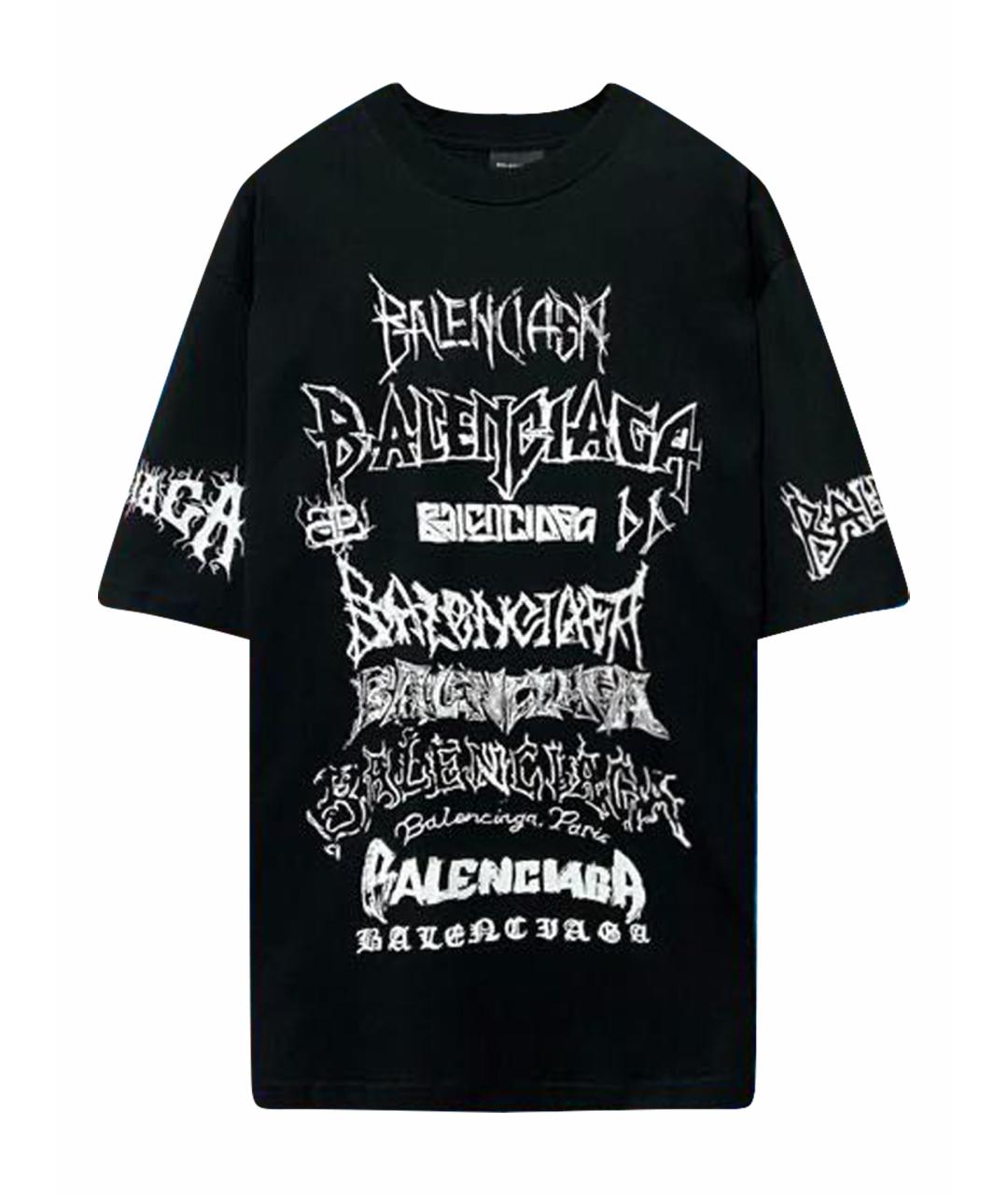 BALENCIAGA Черная хлопковая футболка, фото 1
