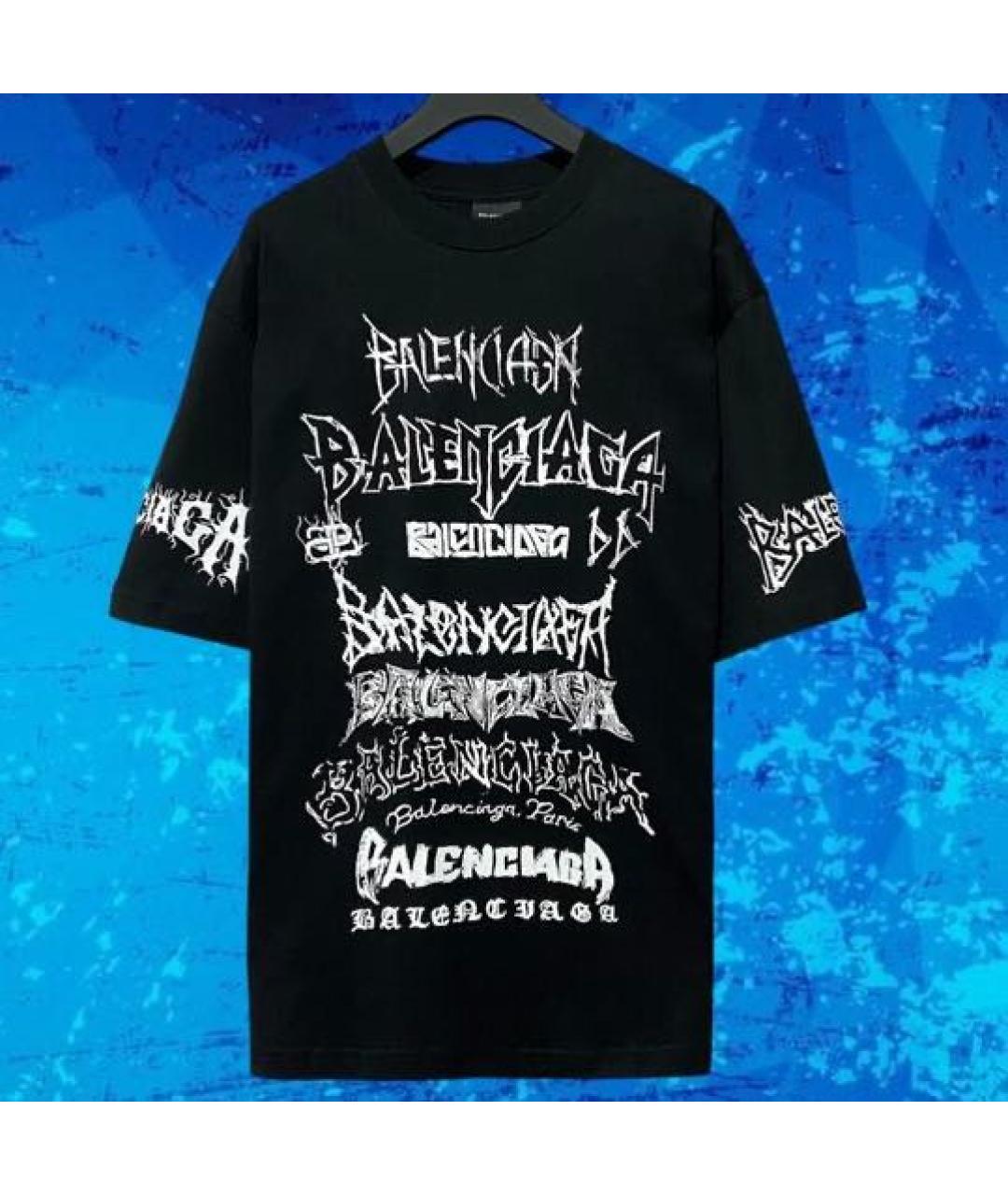 BALENCIAGA Черная хлопковая футболка, фото 7