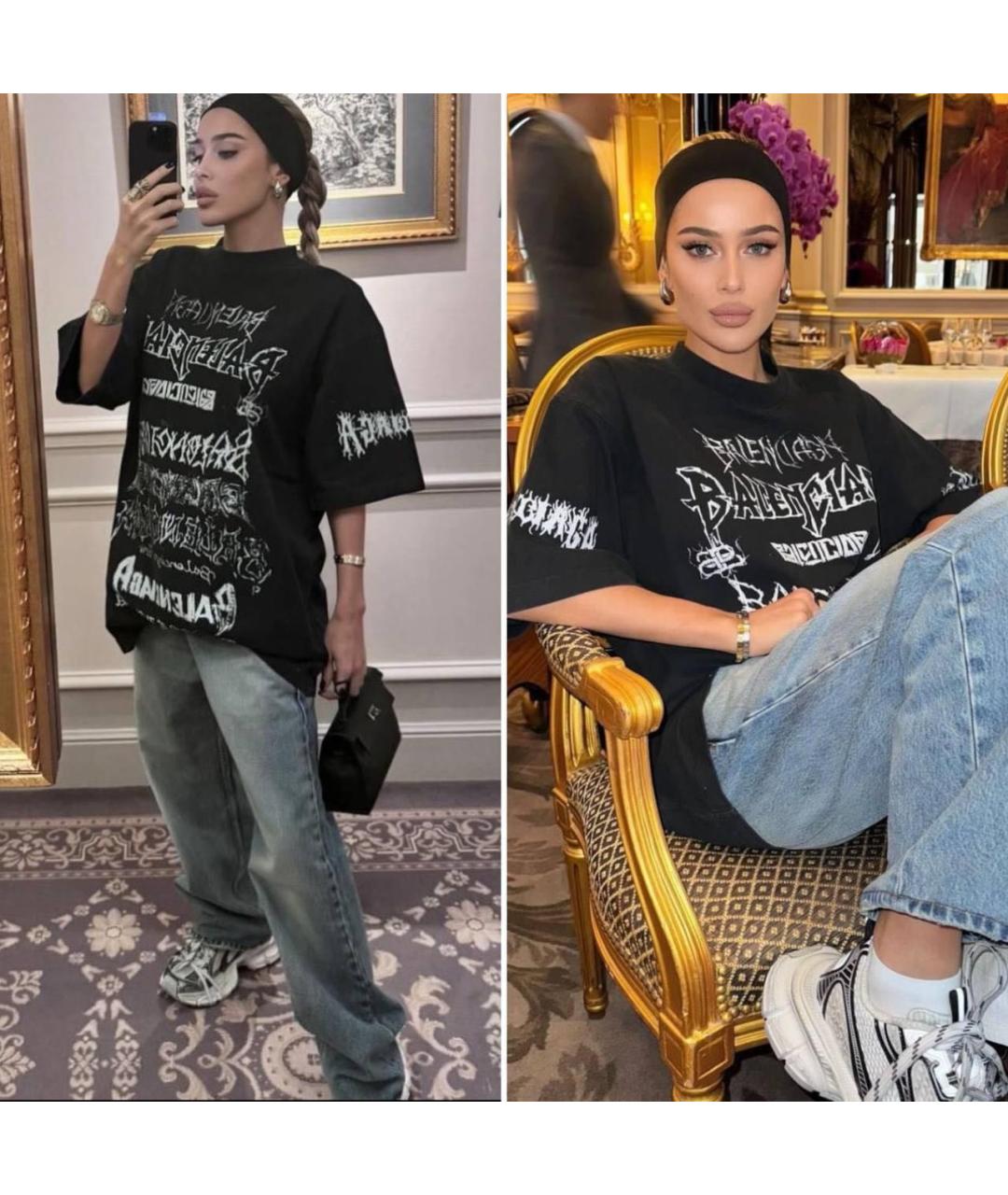 BALENCIAGA Черная хлопковая футболка, фото 5