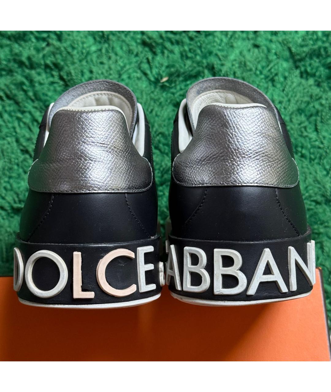 DOLCE&GABBANA Черные кожаные низкие кроссовки / кеды, фото 6