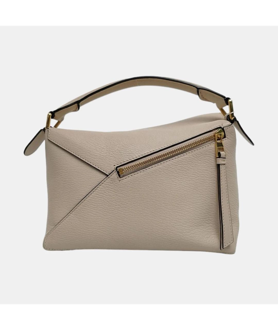 LOEWE Бежевая кожаная сумка тоут, фото 4