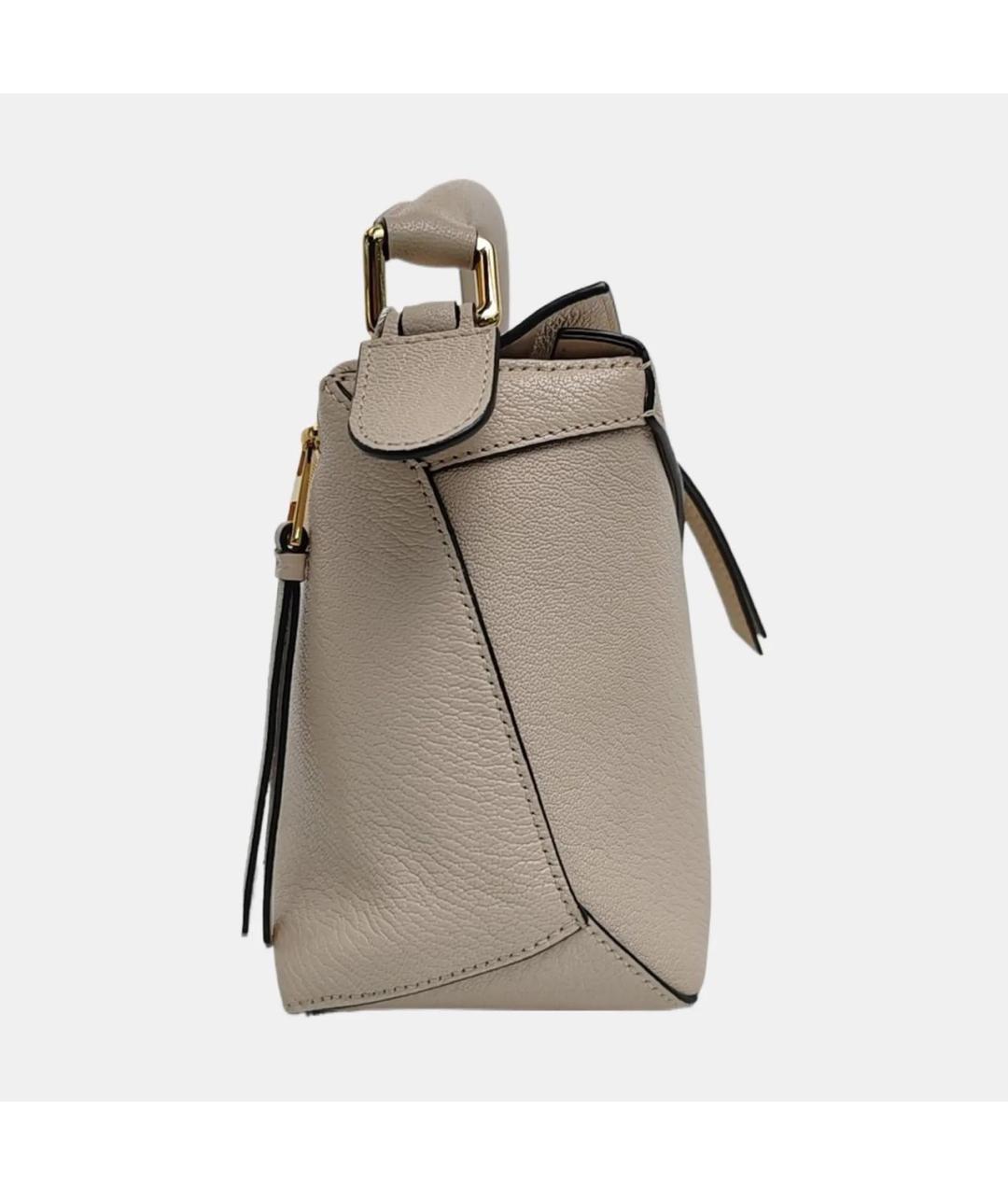 LOEWE Бежевая кожаная сумка тоут, фото 3