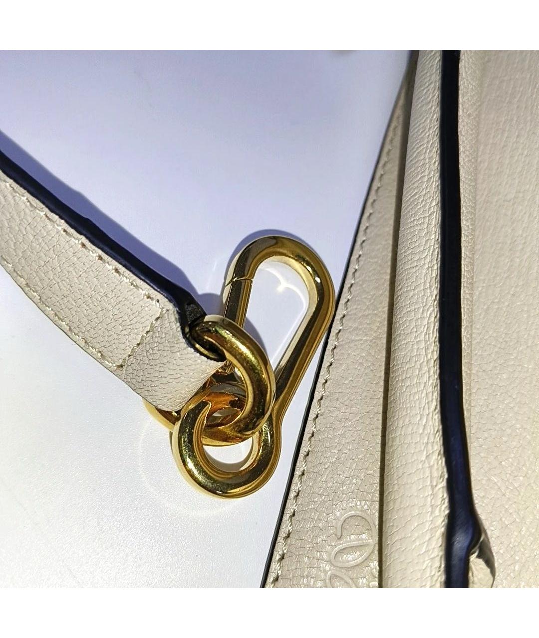 LOEWE Бежевая кожаная сумка тоут, фото 8