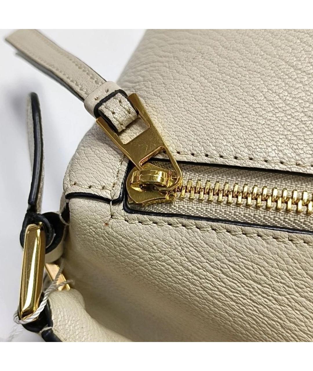 LOEWE Бежевая кожаная сумка тоут, фото 6