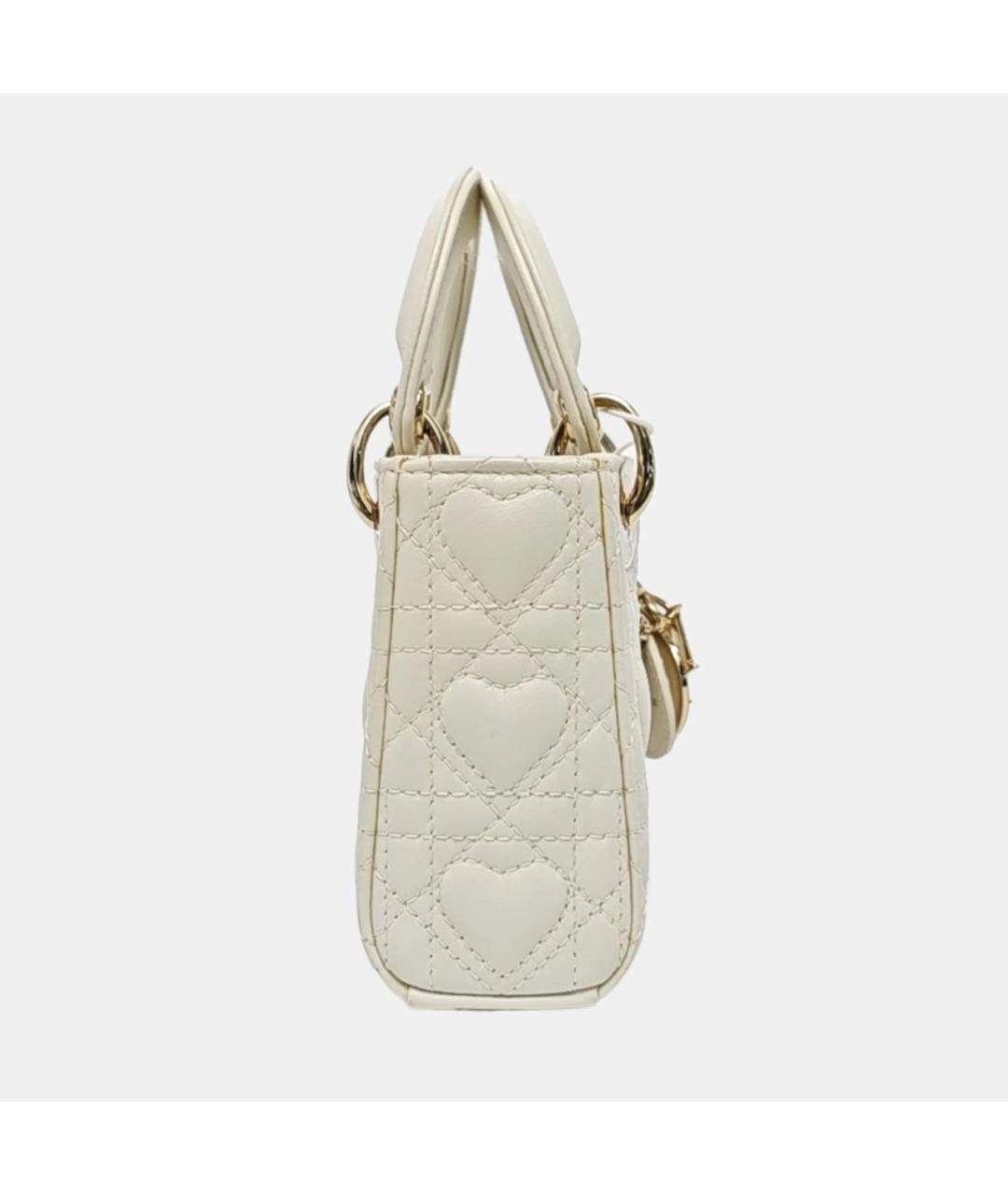 CHRISTIAN DIOR Бежевая кожаная сумка через плечо, фото 3