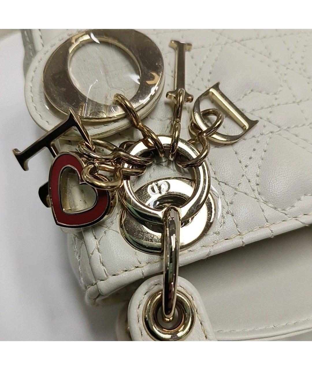 CHRISTIAN DIOR Бежевая кожаная сумка через плечо, фото 5