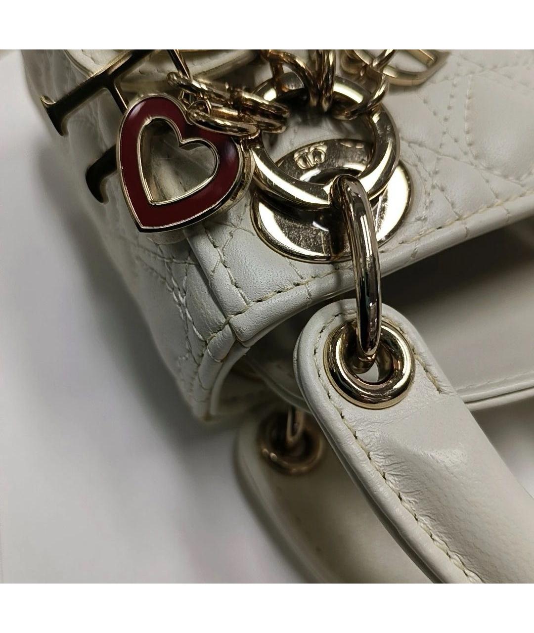 CHRISTIAN DIOR Бежевая кожаная сумка через плечо, фото 7