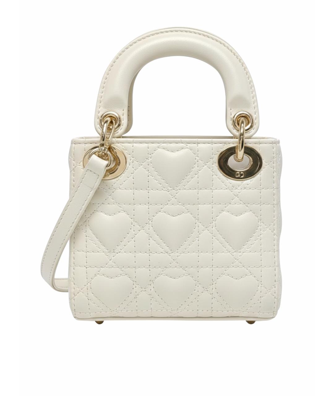 CHRISTIAN DIOR Бежевая кожаная сумка через плечо, фото 1