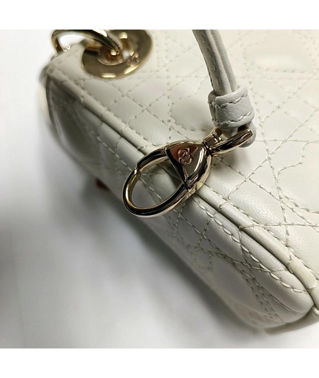 CHRISTIAN DIOR Бежевая кожаная сумка через плечо, фото 8