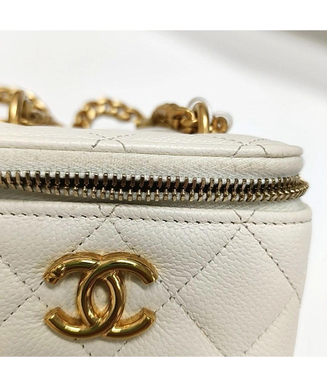 CHANEL Бежевая кожаная сумка через плечо, фото 8